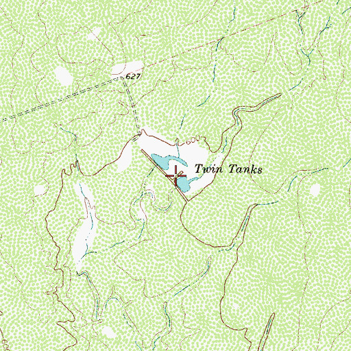 Topographic Map of Twin Tanks, TX