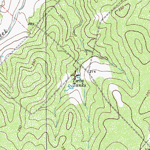 Topographic Map of Twin Tanks, TX