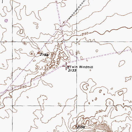 Topographic Map of Twin Windmill, TX