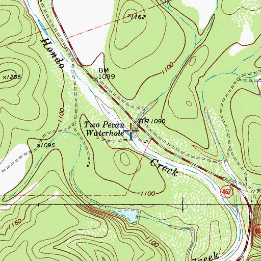 Topographic Map of Two Pecan Waterhole, TX