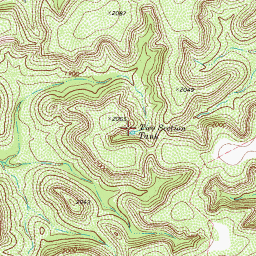 Topographic Map of Two Section Tank, TX