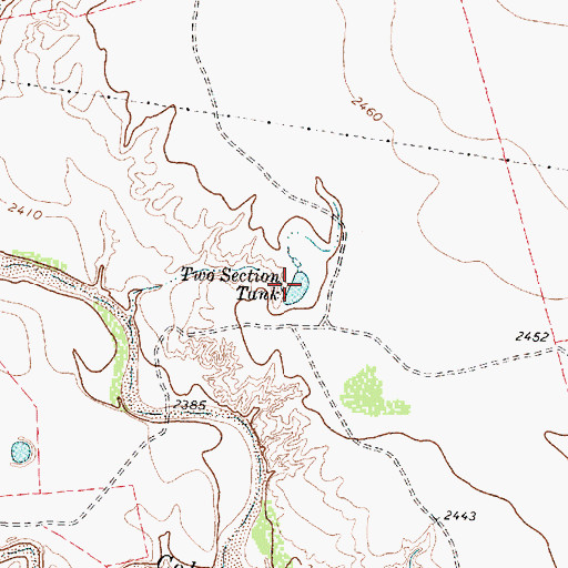 Topographic Map of Two Section Tank, TX
