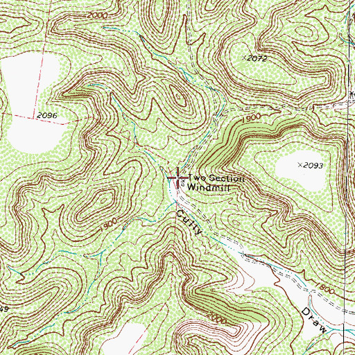 Topographic Map of Two Section Windmill, TX
