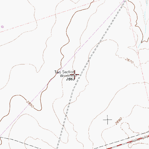 Topographic Map of Two Section Windmill, TX