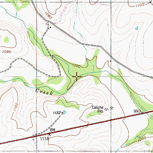 Topographic Map of Twomile Creek, TX