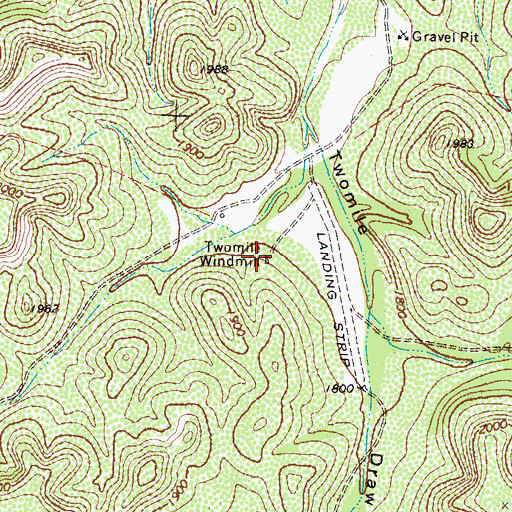 Topographic Map of Twomile Windmill, TX