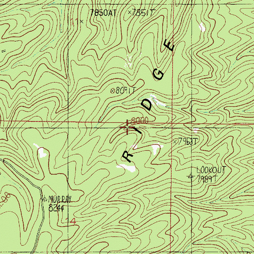 Topographic Map of Big Ridge, AZ