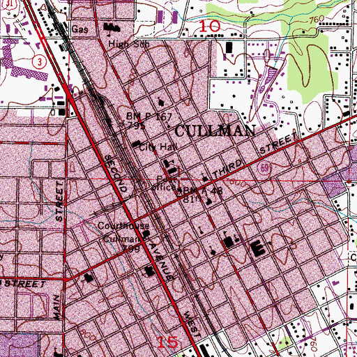 Topographic Map of First Christian Church, AL