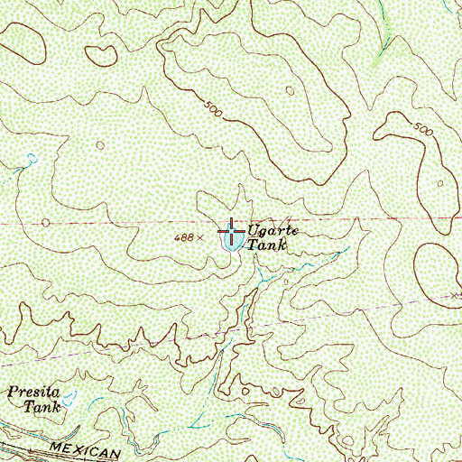 Topographic Map of Ugarte Tank, TX