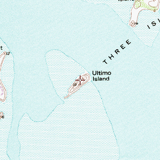 Topographic Map of Ultimo Island, TX