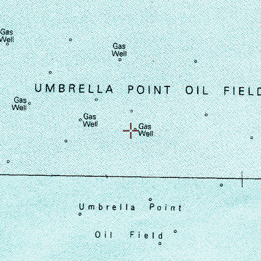 Topographic Map of Umbrella Point Oil Field, TX