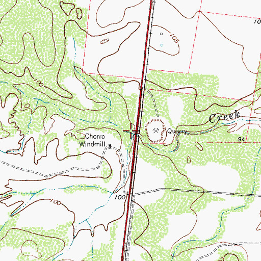 Topographic Map of Una de Gato Creek, TX