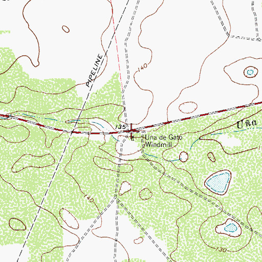 Topographic Map of Una de Gato Windmill, TX