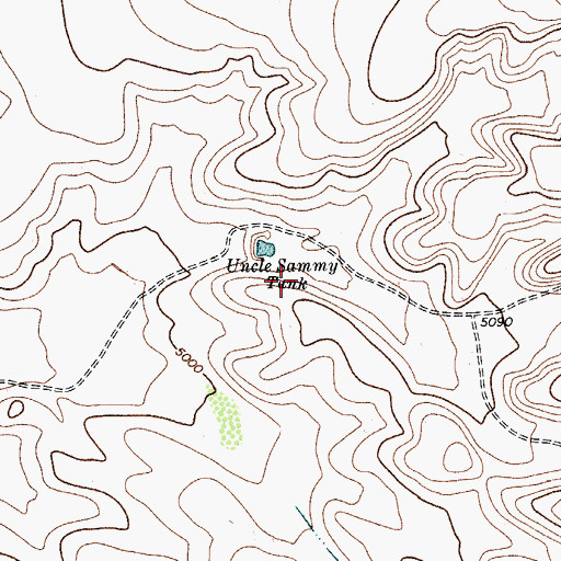 Topographic Map of Uncle Sammy Tank, TX