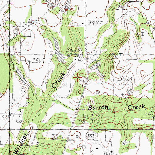 Topographic Map of Union Cemetery, TX