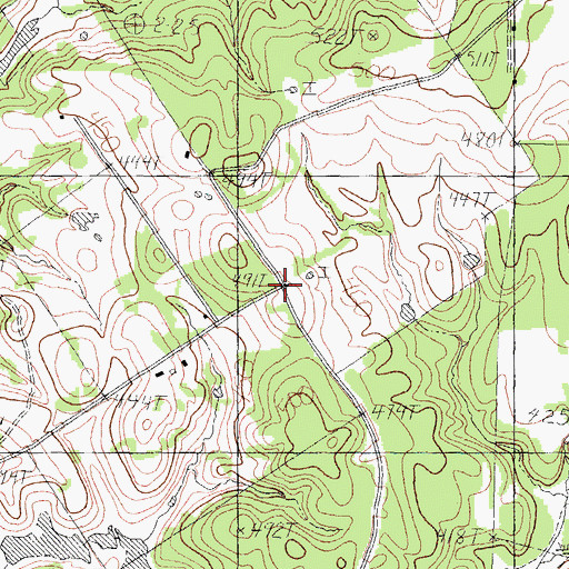 Topographic Map of Union Church, TX
