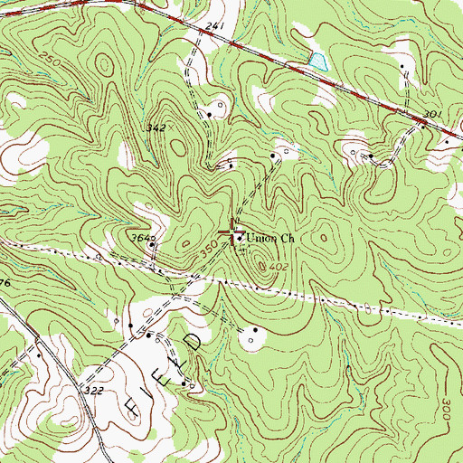 Topographic Map of Union Church, TX