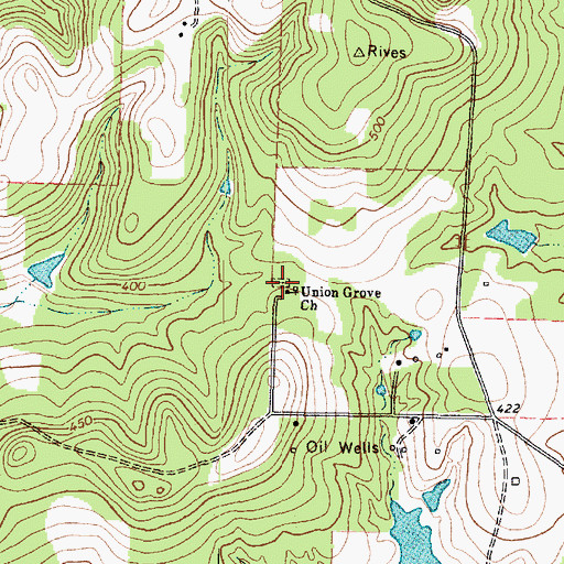 Topographic Map of Union Grove Church, TX