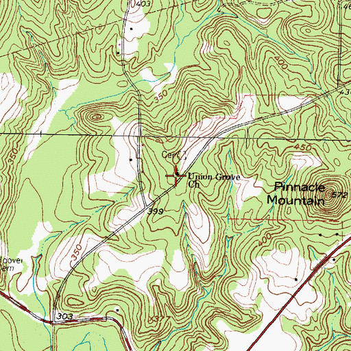 Topographic Map of Union Grove Church, TX