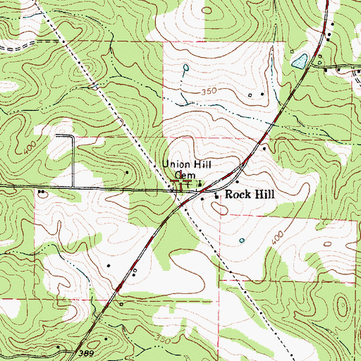 Topographic Map of Union Hill Cemetery, TX
