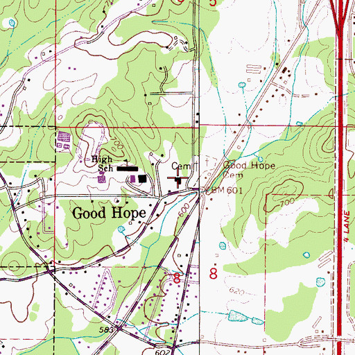 Topographic Map of Good Hope Missionary Baptist Church, AL