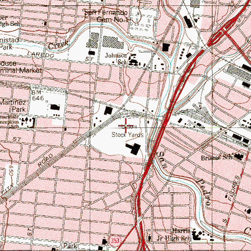 Topographic Map of Union Stock Yards, TX