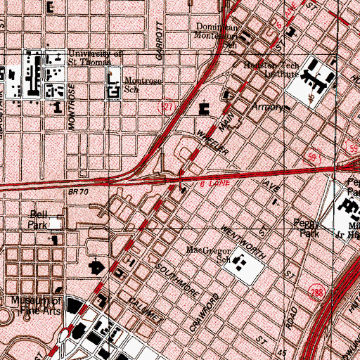 Topographic Map of University of Texas School of Dentistry, TX