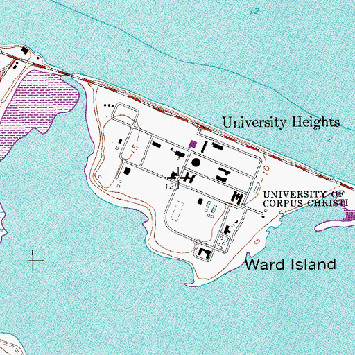 Topographic Map of University Heights, TX