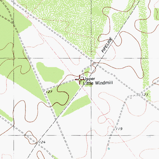 Topographic Map of Upper Little Windmill, TX