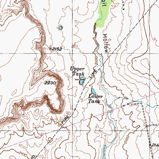 Topographic Map of Upper Tank, TX