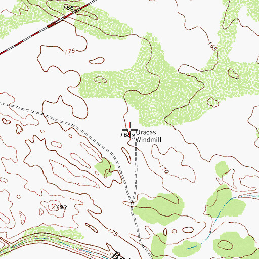 Topographic Map of Uracas Windmill, TX