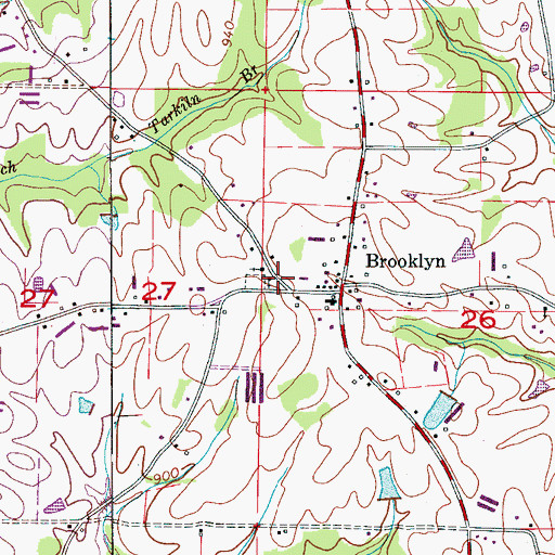Topographic Map of Brooklyn United Methodist Church, AL