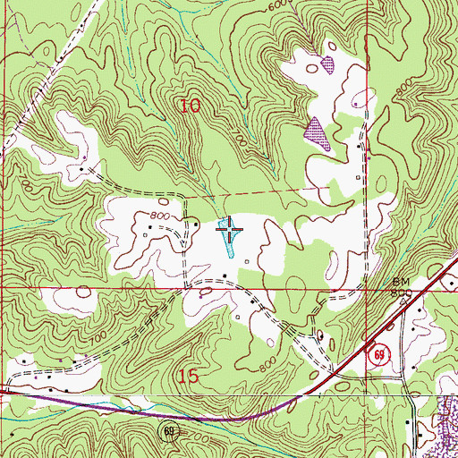 Topographic Map of Hollis Pond, AL