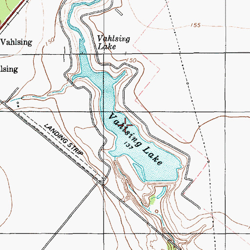 Topographic Map of Vahlsing Lake, TX