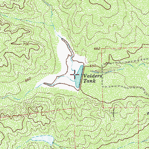 Topographic Map of Valders Tank, TX