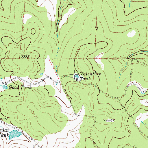 Topographic Map of Valentine Tank, TX