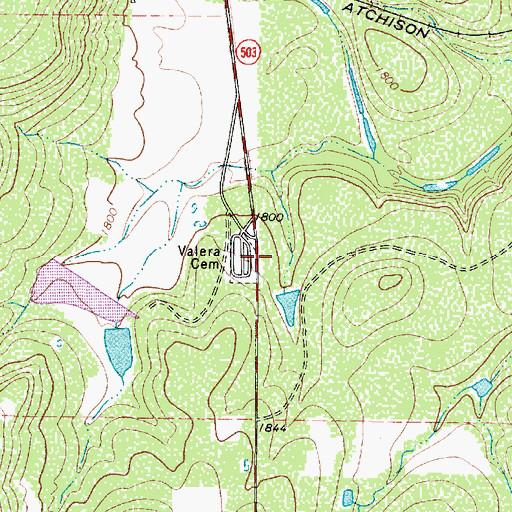 Topographic Map of Valera Cemetery, TX