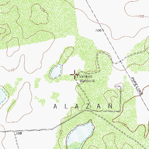 Topographic Map of Vallejos Windmill, TX