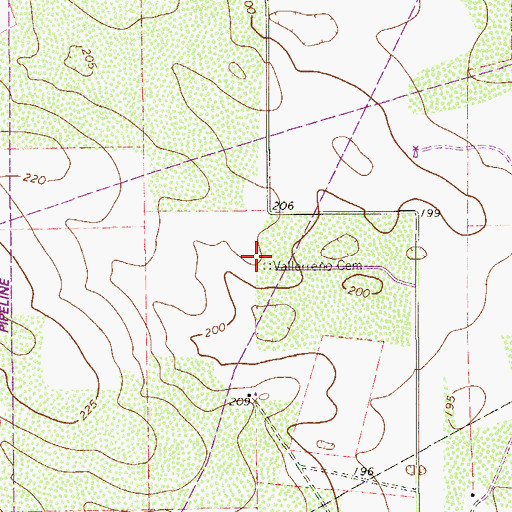 Topographic Map of Vallerreno Cemetery, TX