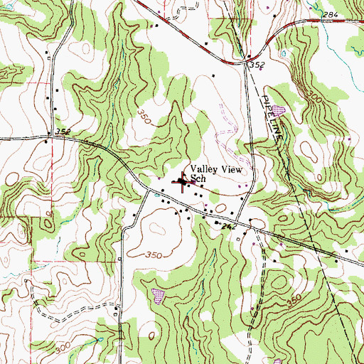 Topographic Map of Valley View School, TX