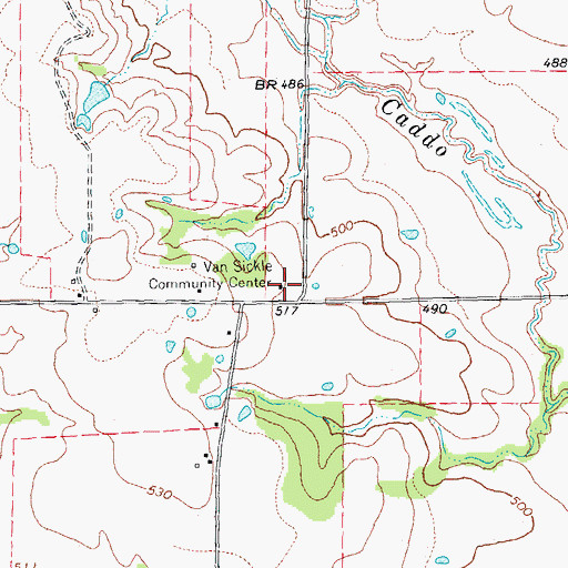 Topographic Map of Van Sickle Community Center, TX