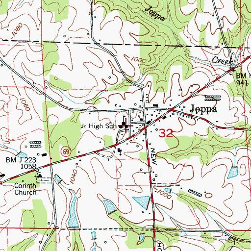 Topographic Map of Joppa Junior High School, AL
