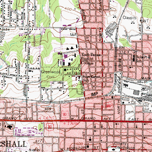 Topographic Map of Van Zanot School, TX