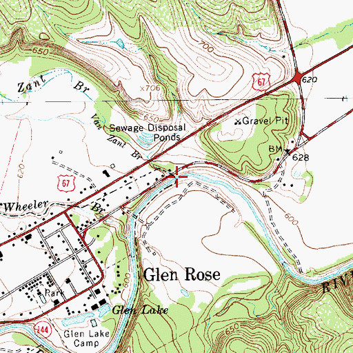 Topographic Map of Van Zant Branch, TX