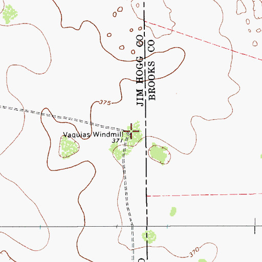 Topographic Map of Vaquias Windmill, TX