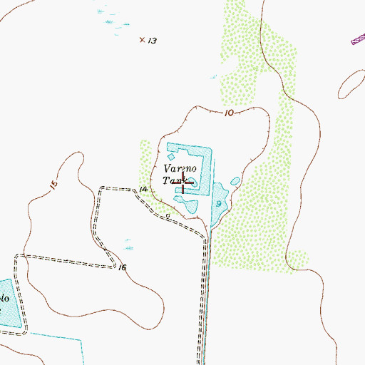 Topographic Map of Vareno Tank, TX
