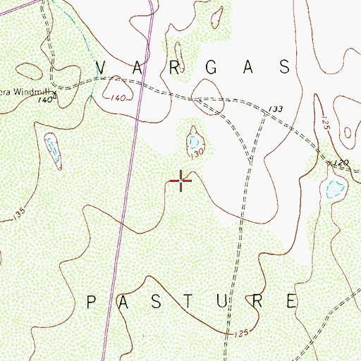 Topographic Map of Vargas Pasture, TX