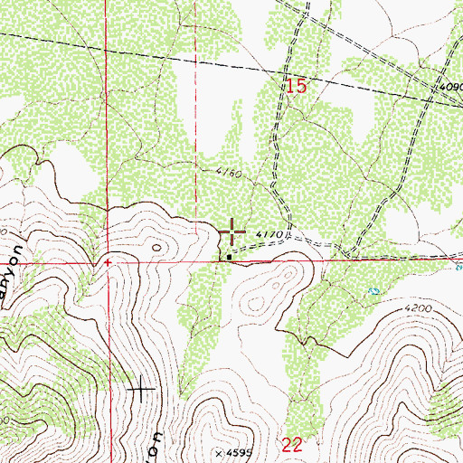 Topographic Map of West Eaton Canyon, AZ