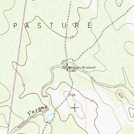Topographic Map of Vargas Windmill, TX