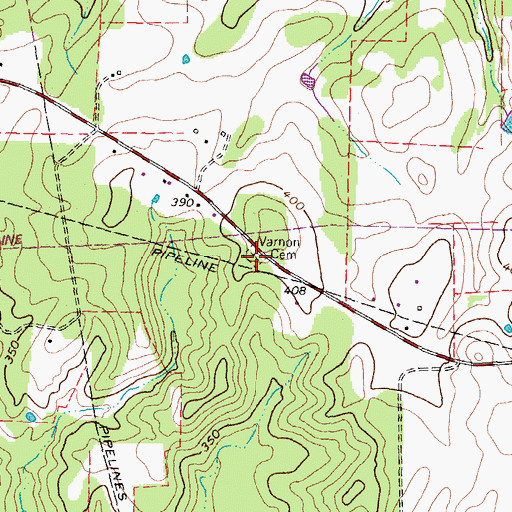 Topographic Map of Varnon Cemetery, TX